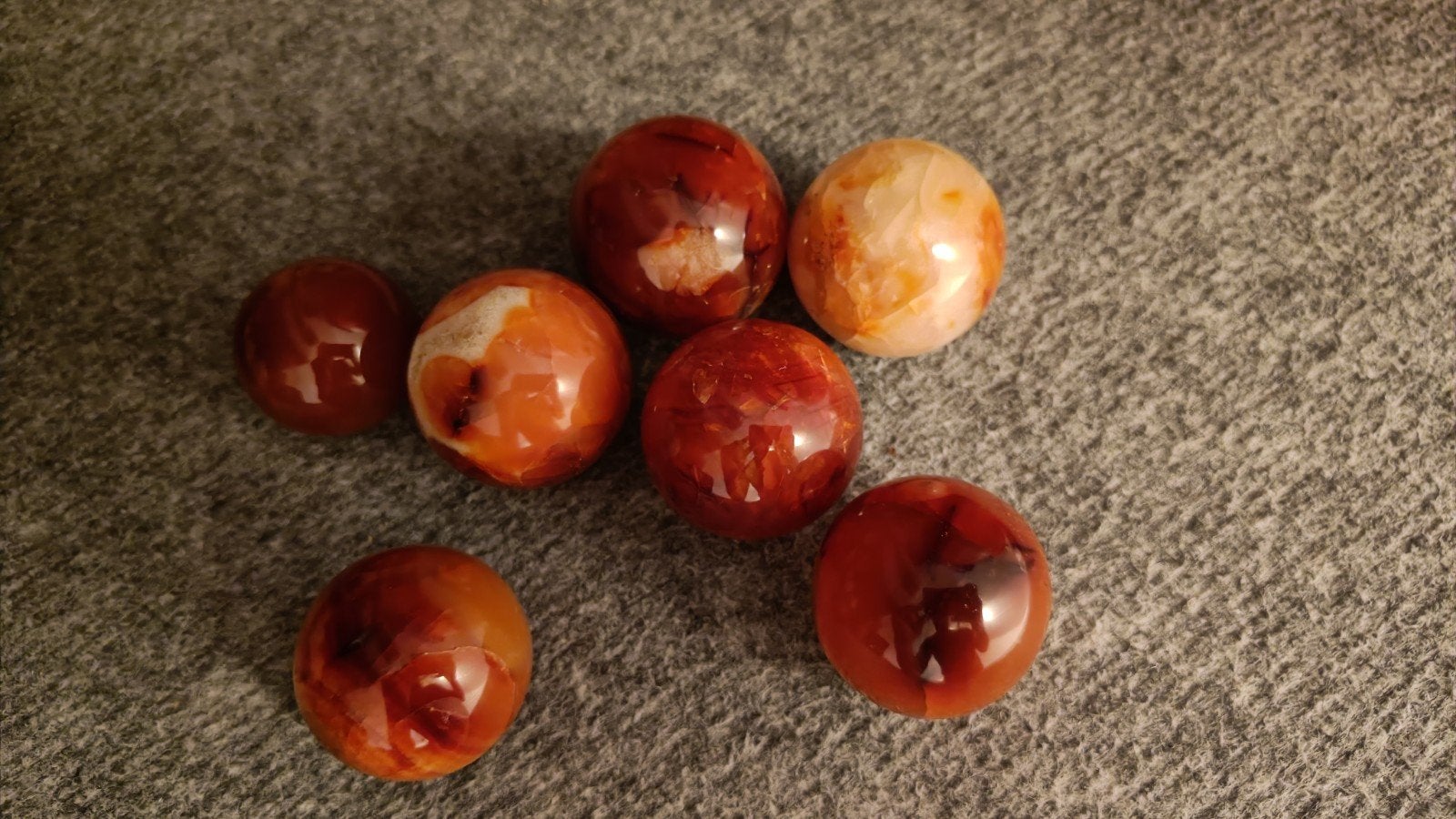 Set van 7 Rode Jaspis Stenen Ballen - Decoratie & Energie, Ophalen of Verzenden
