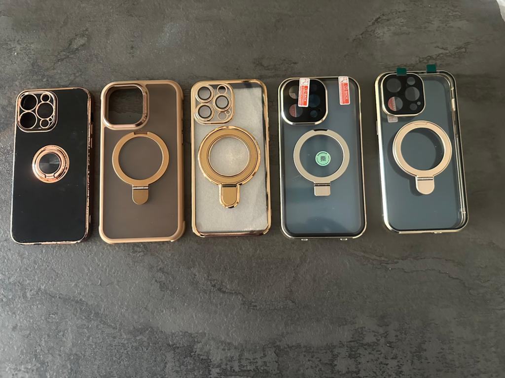 Iphone 14 Pro Max hoesjes met uitklapbare ring 5 stuks, Ophalen of Verzenden, Zo goed als nieuw, IPhone 14 Pro Max