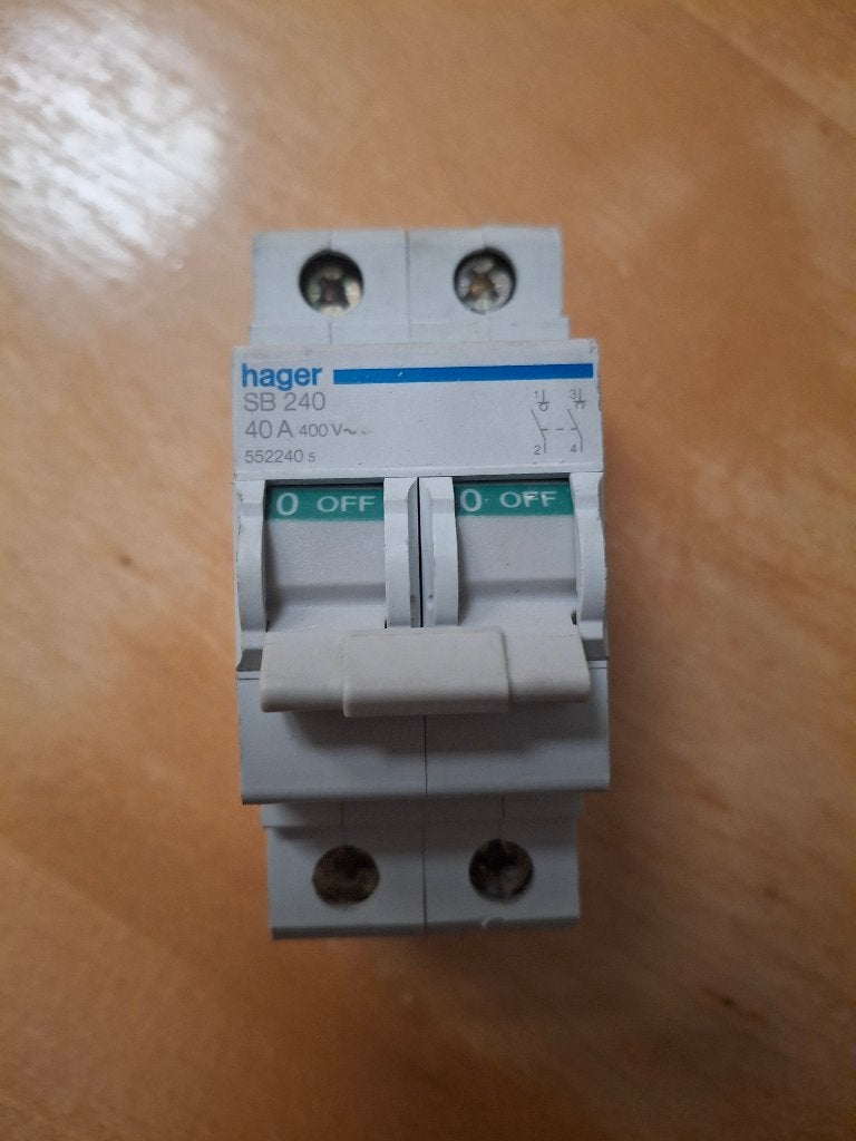 Hager hoofdschakelaar 40A, Ophalen of Verzenden, Gebruikt, Hager, Schakelaar