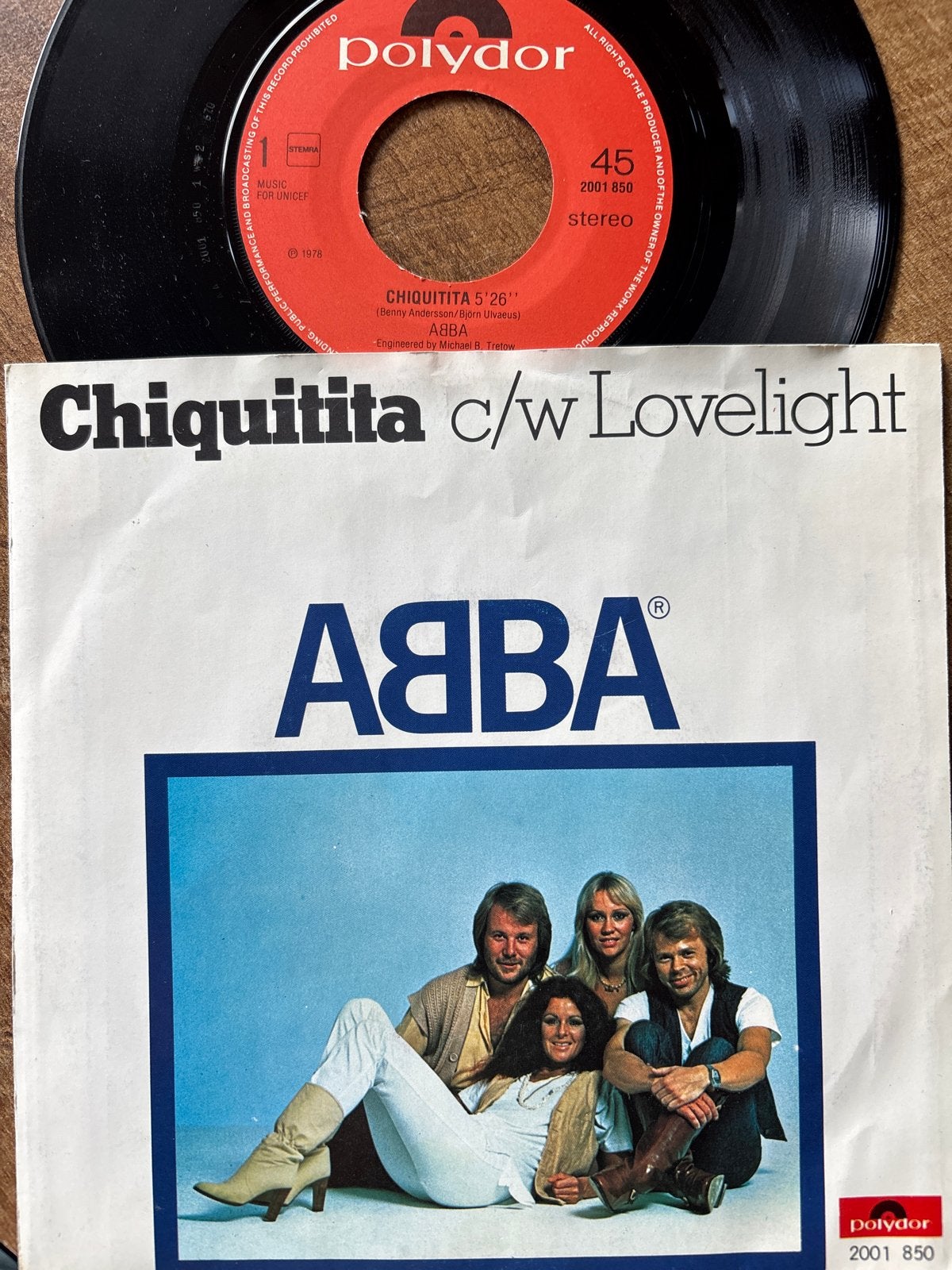 ABBA - Chiquitita c/w Lovelight - 7 inch vinyl single, Gebruikt, 7 inch, Pop, EP