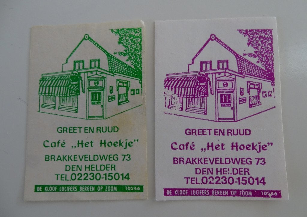 Café   HET HOEKJE    DEN HELDER, Verzamelen, Verzenden, Gebruikt, Luciferdoosjes of -merken