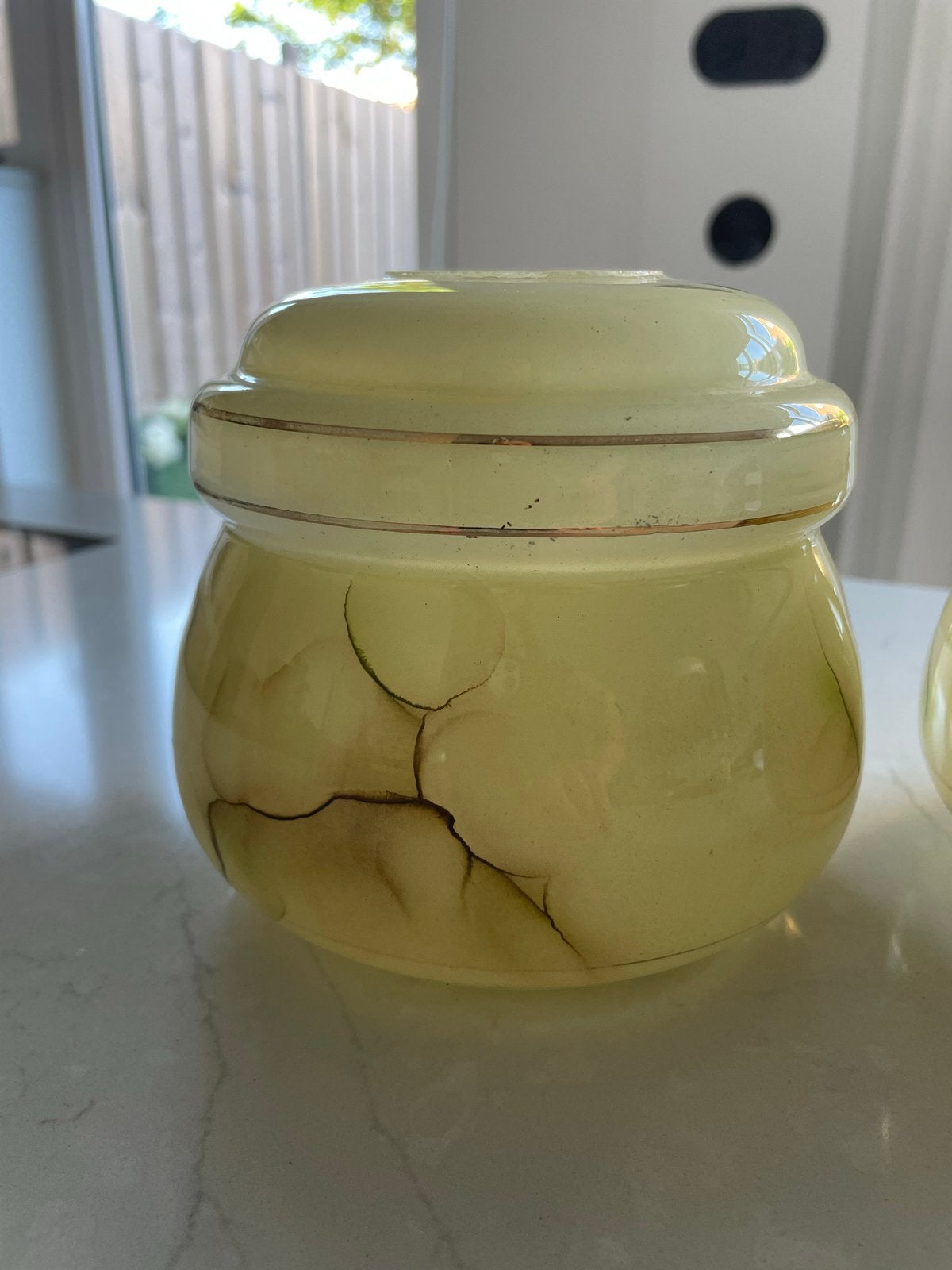 2 Jugendstil Lampenkappen van Glas met Gouden Randjes, Antiek en Kunst, Ophalen of Verzenden
