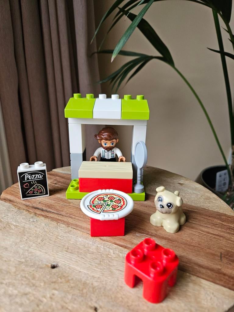 LEGO Duplo Pizzakraam met figuur en hondje, Ophalen of Verzenden, Zo goed als nieuw, Overige merken