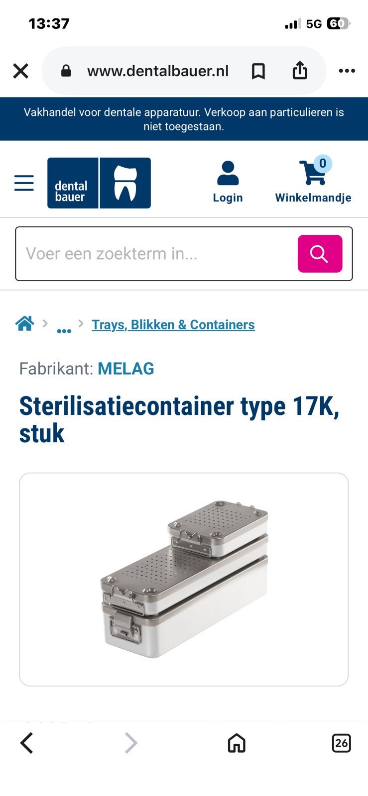 Sterilisatiecontainers, Diversen, Ophalen, Gebruikt