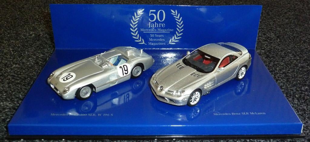 Mercedes Benz 300 SLR, W 196 S + Mercedes Benz SLR McLaren, Ophalen of Verzenden, Zo goed als nieuw, Auto, MiniChamps