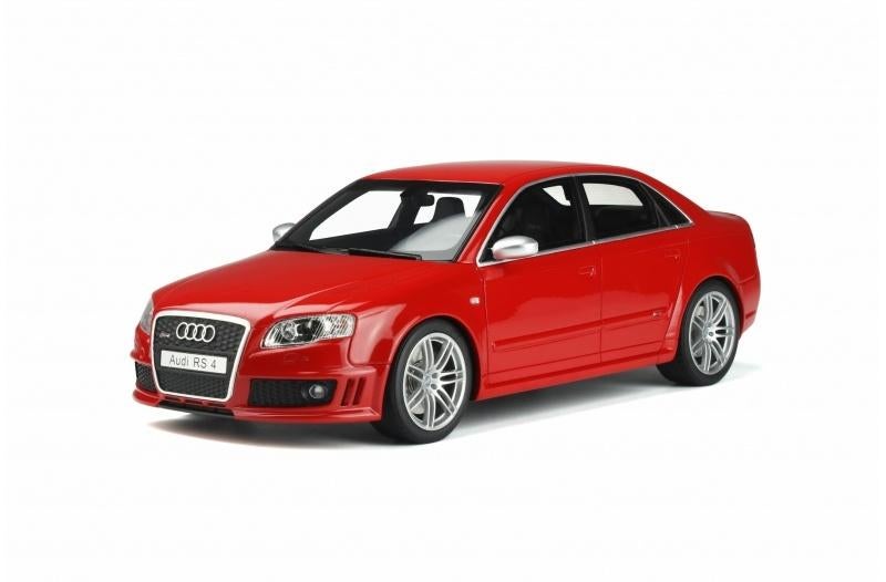 OttoMobile 1/18 Audi RS4 (B7) sedan rood 4.2 FSI OT400, Ophalen of Verzenden, Zo goed als nieuw, Auto, OttOMobile