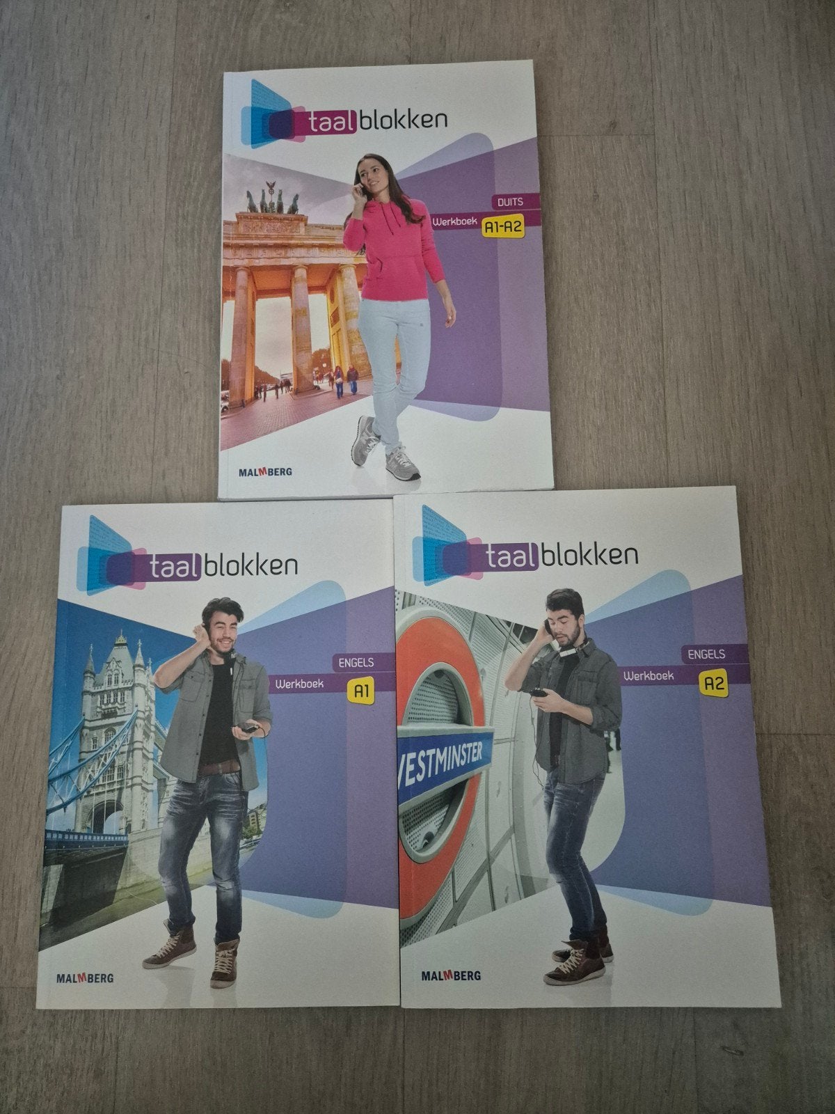 Taalblokken Werkboeken: Duits A1-A2, Engels A1 & A2, Ophalen of Verzenden, Zo goed als nieuw