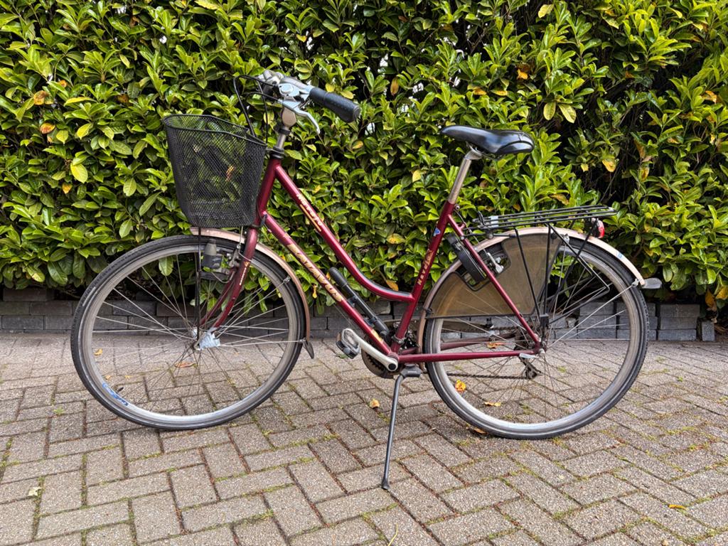 Damesfiets met mand en bagagedrager - Gebruikt, Velgrem, 50 tot 53 cm, Ophalen, Overige merken