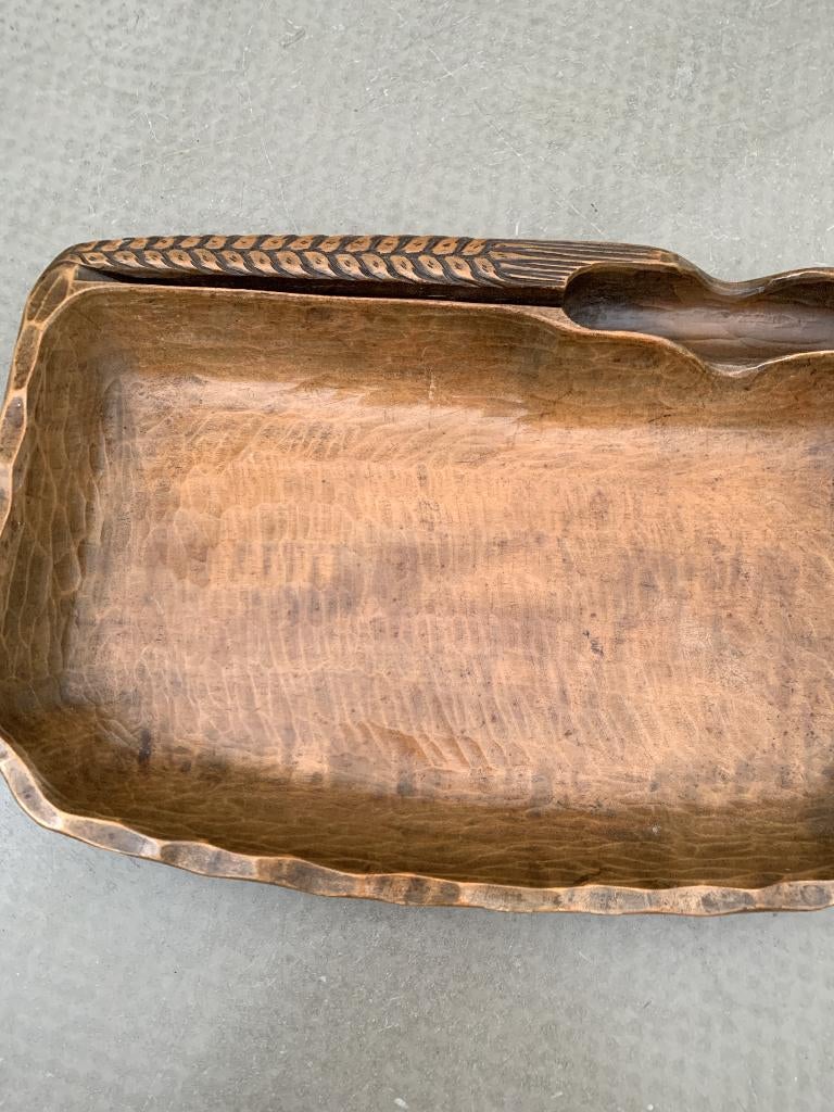 Vintage houten gesneden broodplank of bak, 33 x 22 cm, Antiek en Kunst, Ophalen of Verzenden