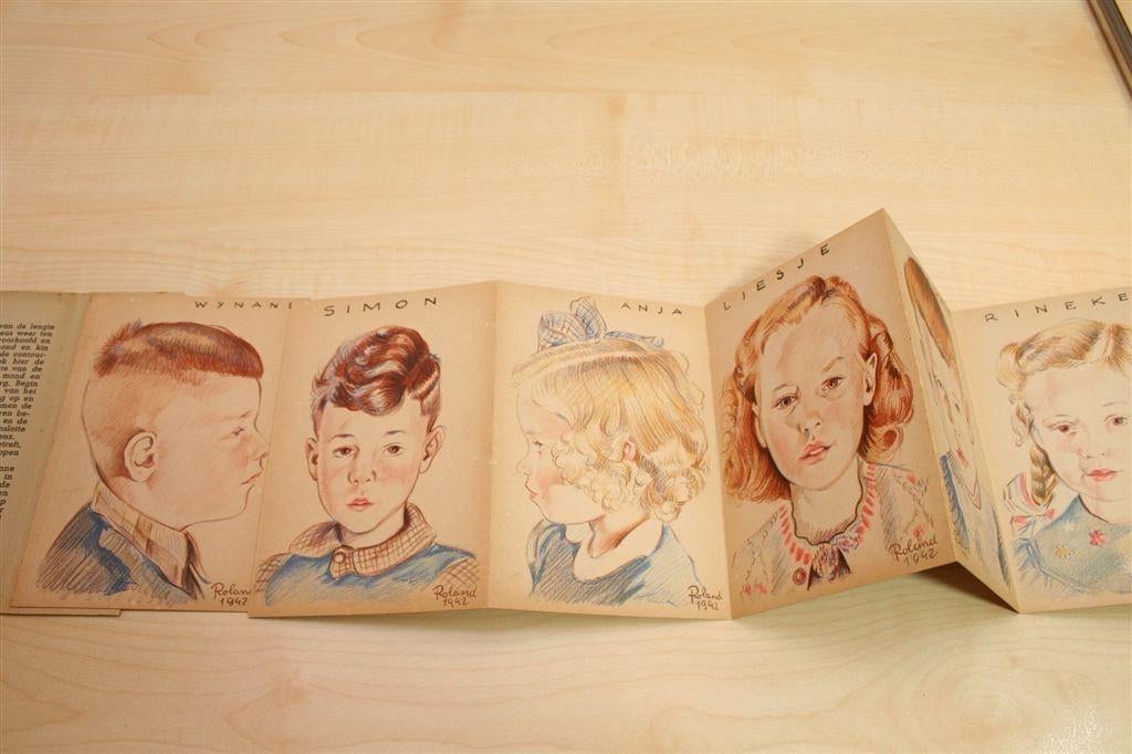 Teekenvoorbeelden [1942] — Leporello met 6 Briefkaarten, Ophalen of Verzenden, Gelezen