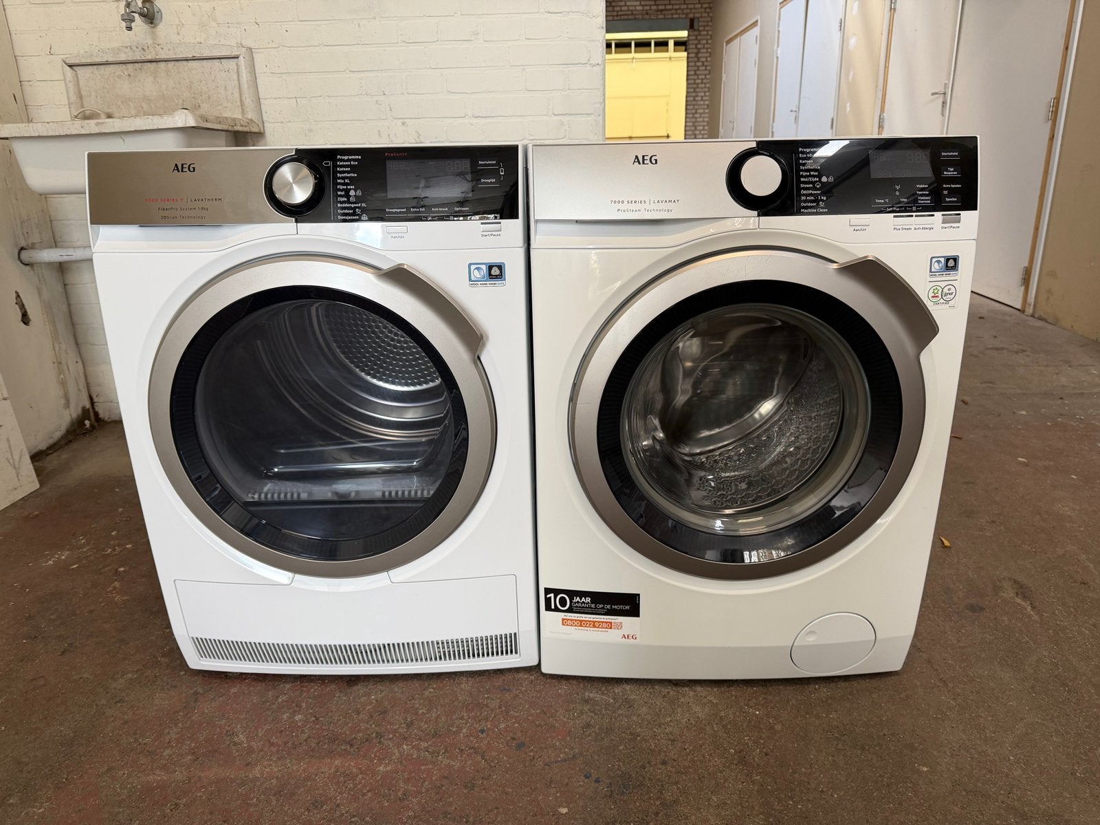 AEG SET Wasmachine XXL 9kg + Warmtepompdroger 9000 serie