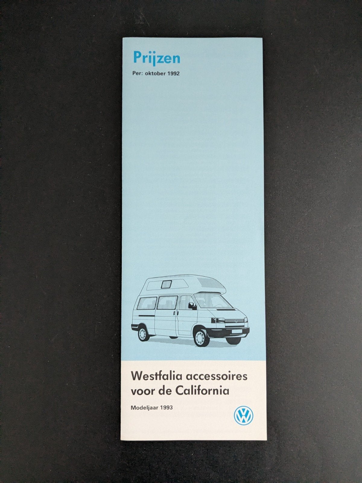 Prijslijst Westfalia accessoires voor de California (T4) '93, Ophalen of Verzenden, Zo goed als nieuw, Overige merken