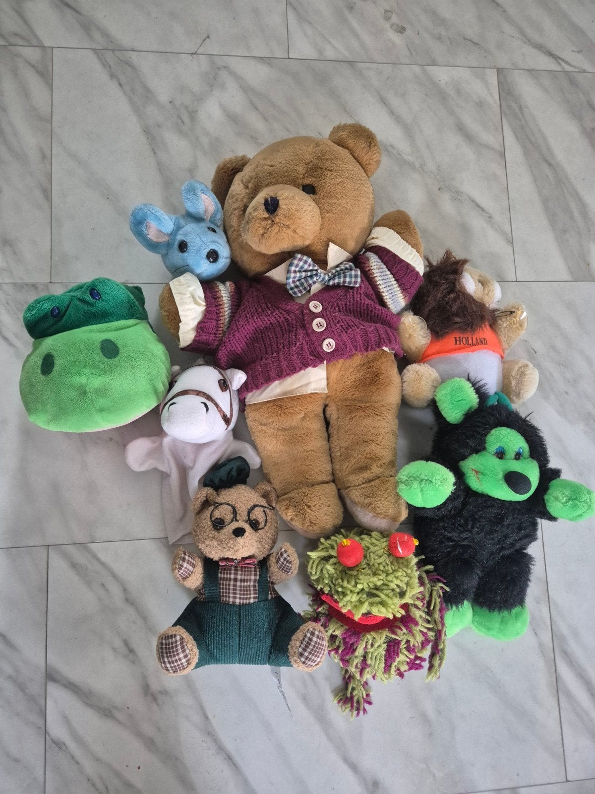 Grote verzameling knuffels: beer, kikker, leeuw en meer!, Gebruikt, Overige merken, Overige karakters, Beer