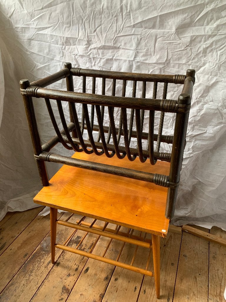 Vintage rotan tijdschriftenrek, Ophalen, Gebruikt