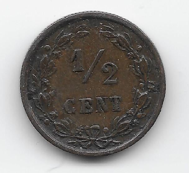 Nederland ½ cent 1885 KM# 109.1, Verzenden, Koning Willem III, Overige waardes, Losse munt
