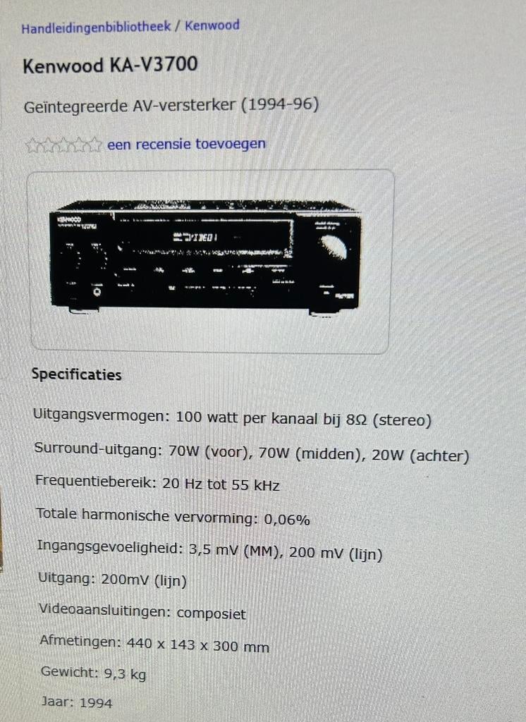 Kenwood amplifier, 60 tot 120 watt, Ophalen, Overige merken, Gebruikt