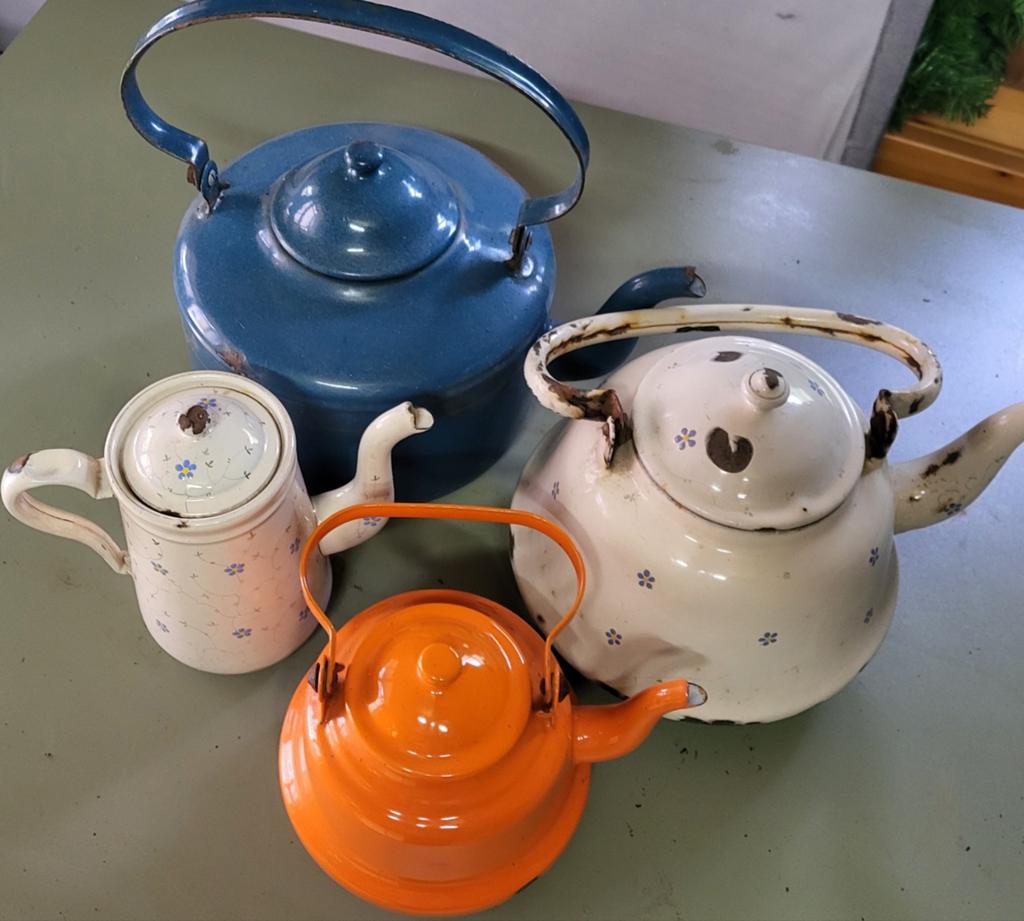 Vintage Emaille Ketels en Kan - Set van 4, Ophalen of Verzenden
