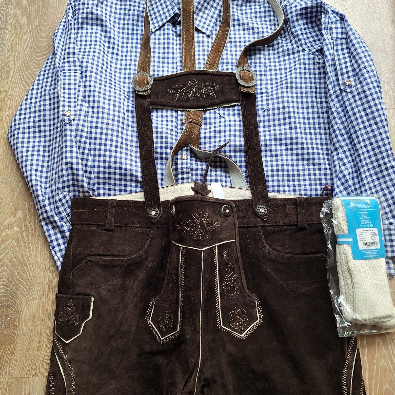 Lederhose 60 overhemd kousen oktoberfeest, Ophalen of Verzenden, Zo goed als nieuw, Overige maten