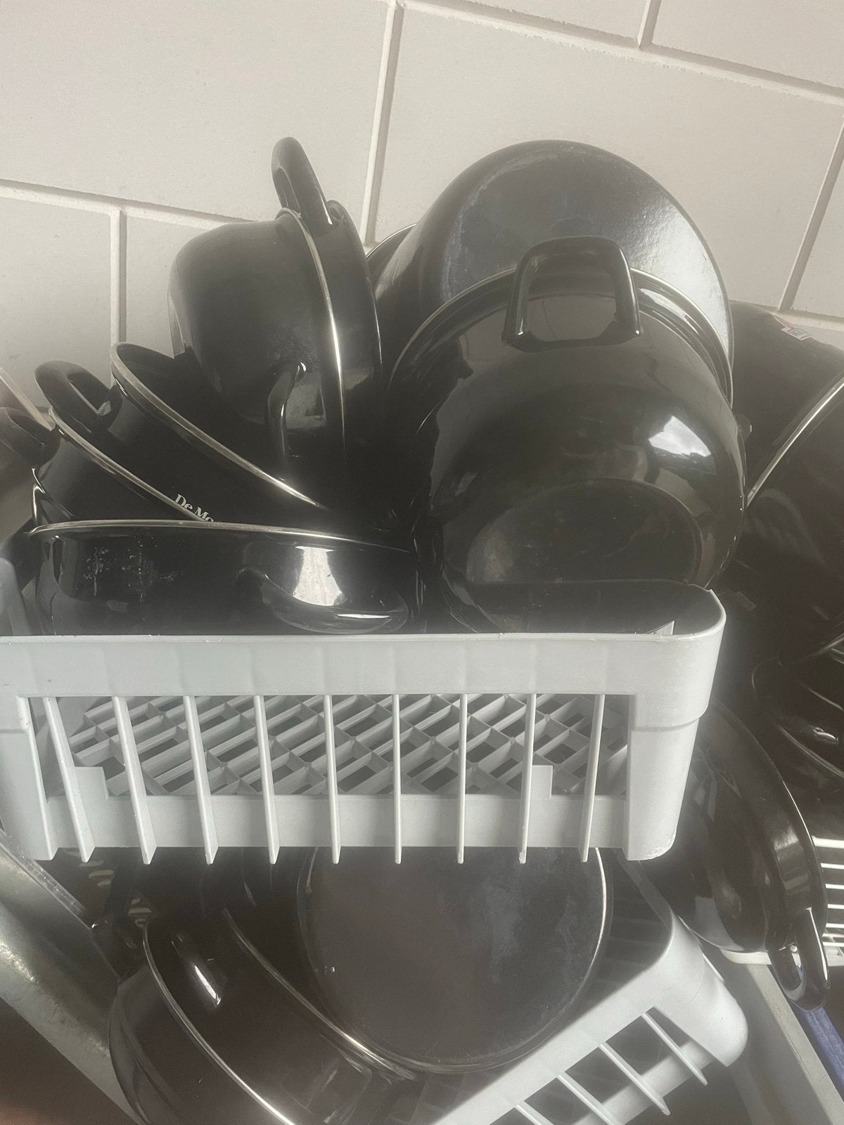 Mosselpannen set - diverse maten met deksels (12-13 stuks), Huis en Inrichting, Keuken | Potten en Pannen, Gebruikt, Met deksel