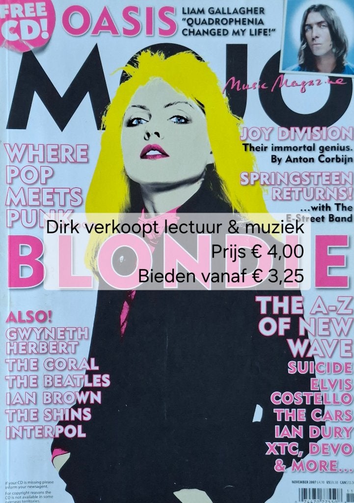Engelstalig Muziekblad MOJO, November 2007; Blondie, Verzamelen, Ophalen of Verzenden, Zo goed als nieuw, Boek, Tijdschrift of Artikel