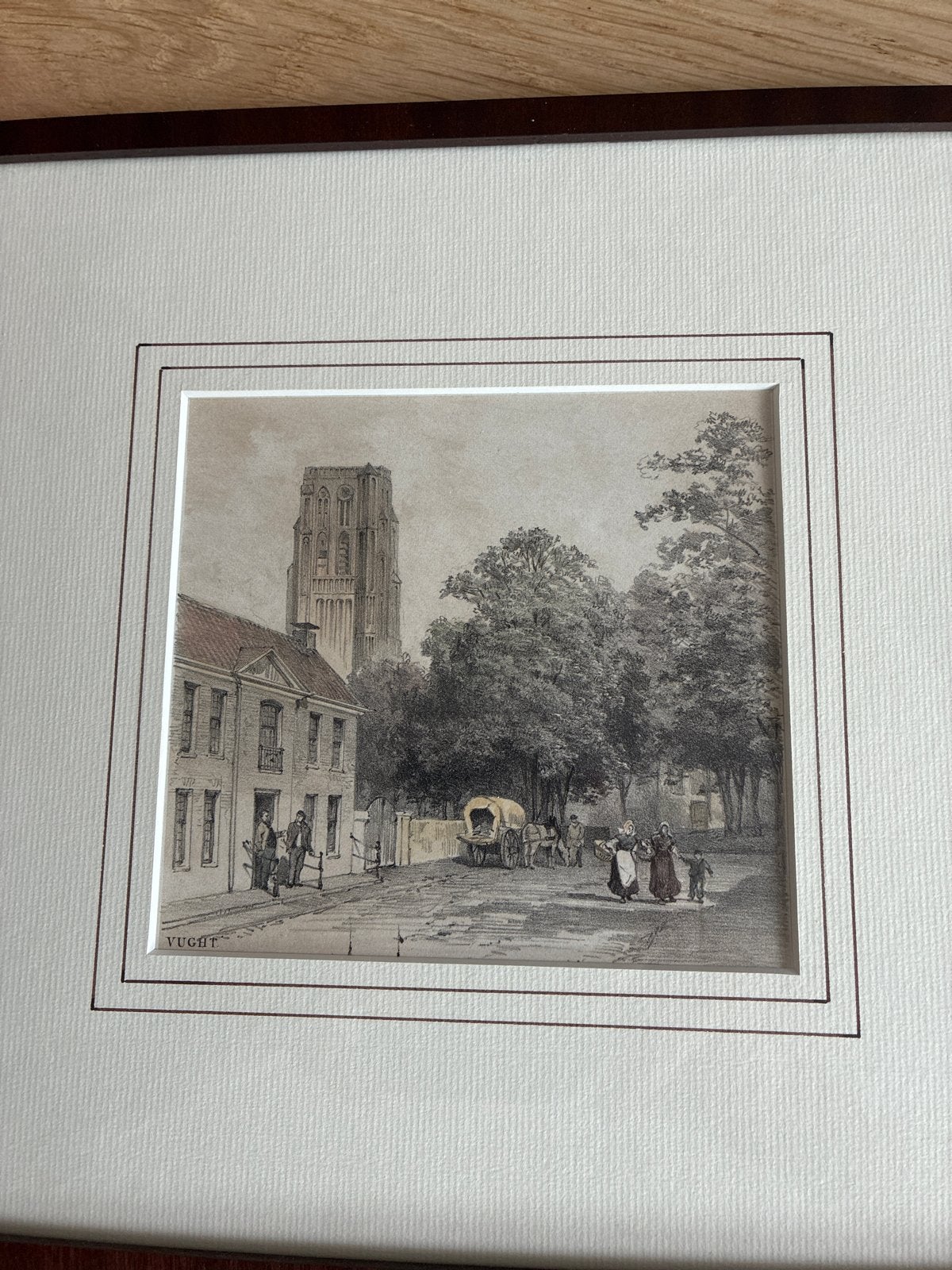 Fraaie litho van Vught, ca. 1860, 1800 - 1899, Stadsgezicht, Ophalen of Verzenden, Origineel