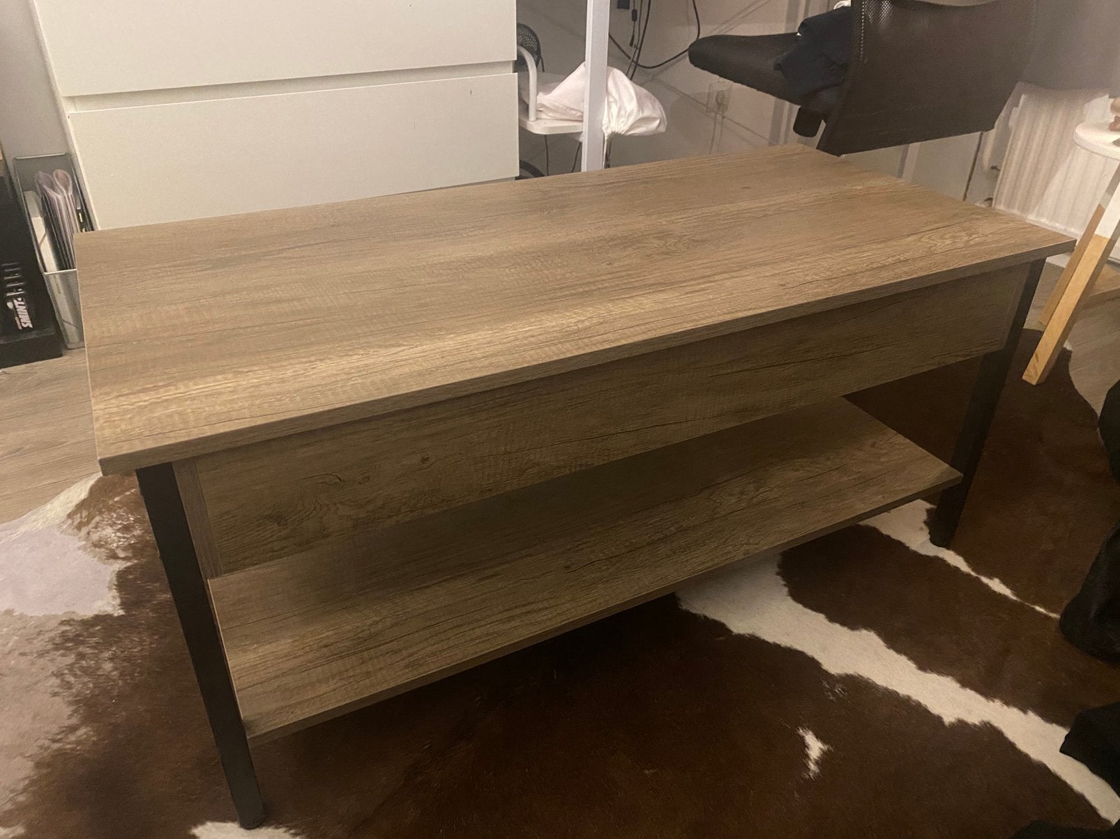 Houte salontafel met opslagruimte., Ophalen, 100 tot 150 cm, 50 tot 100 cm, Zo goed als nieuw