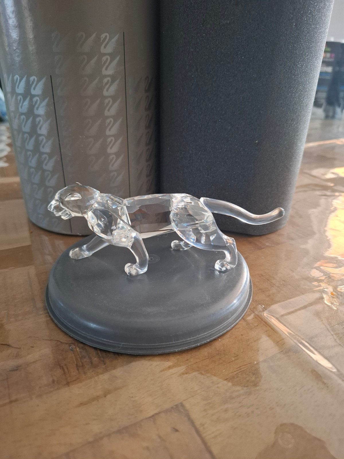 Swarovski Panter Helder Kristal - 14 cm lang, 5 cm hoog, Verzamelen, Dierenverzamelingen, Ophalen, Zo goed als nieuw, Wild dier