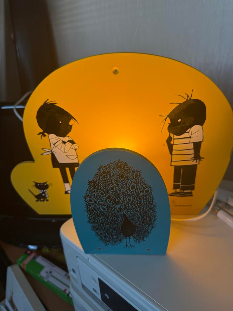 Vintage kinderlampen: jip en janneke, Vintage, Gebruikt, Meerkleurig, Kunststof