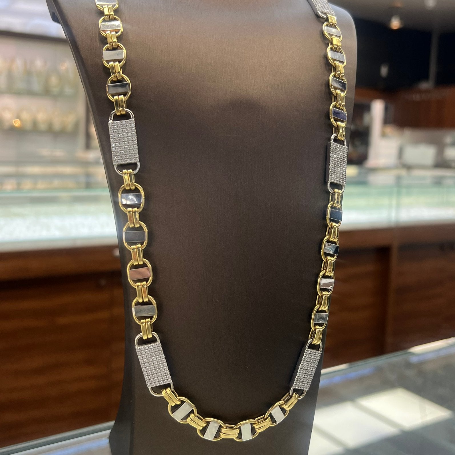 18k gouden ketting Kingsley schakel 95 gram, Sieraden, Tassen en Uiterlijk, Kettingen, Ophalen of Verzenden, Zo goed als nieuw