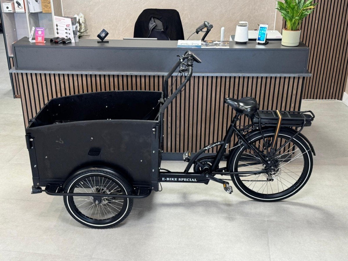 Troy E-bike Special bakfiets Slechts 2.000 km Zwart, Gebruikt, -, -, Elektrisch