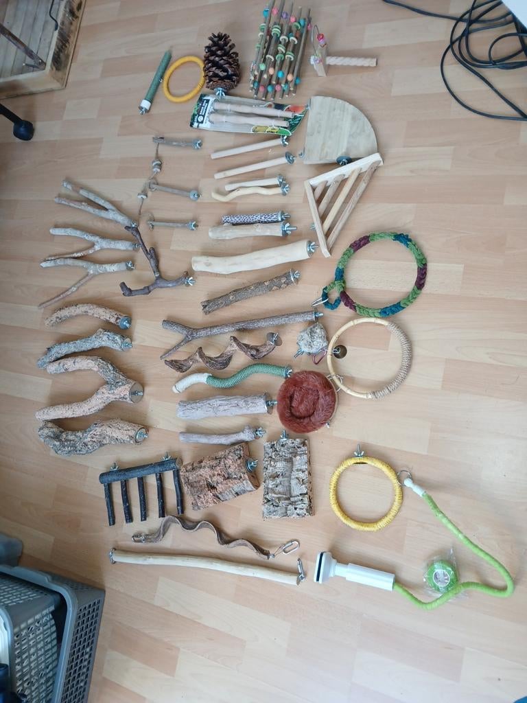 Verzameling vogeltakken/schommels e.d., Dieren en Toebehoren, Ophalen of Verzenden, Zo goed als nieuw, Kooi-accessoires