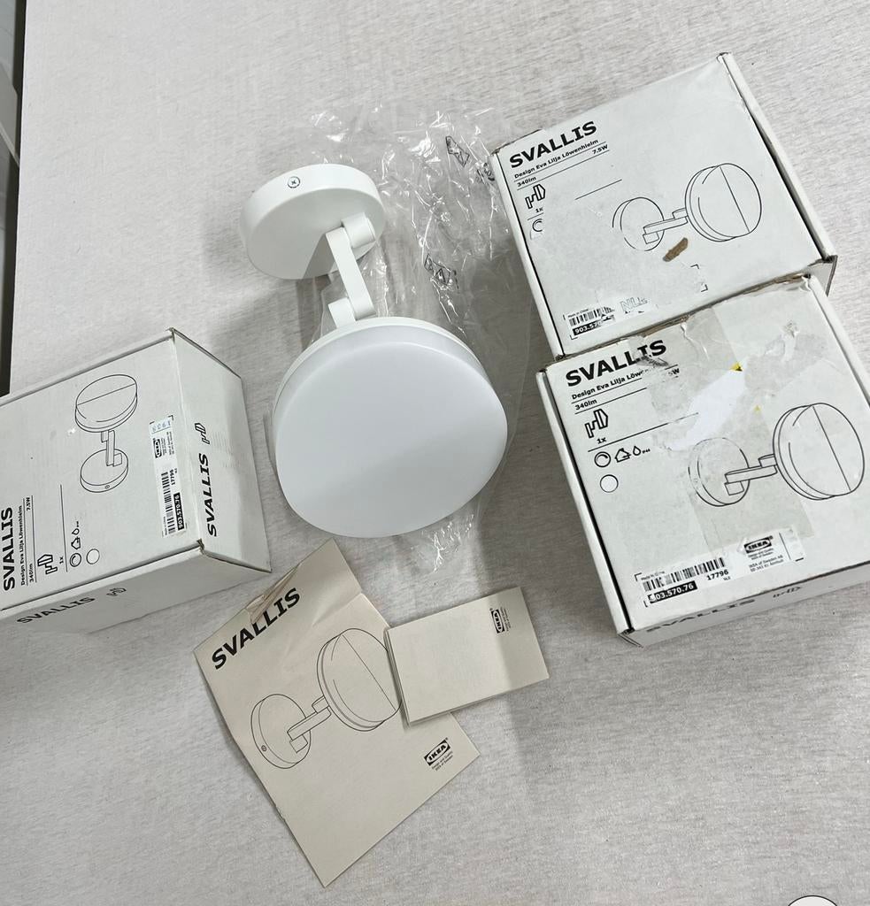 IKEA SVALLIS LED Wandlamp + Zwenkarm Wit 6" 803.570.76 lamp, Huis en Inrichting, Lampen | Losse lampen, Nieuw, Ophalen of Verzenden