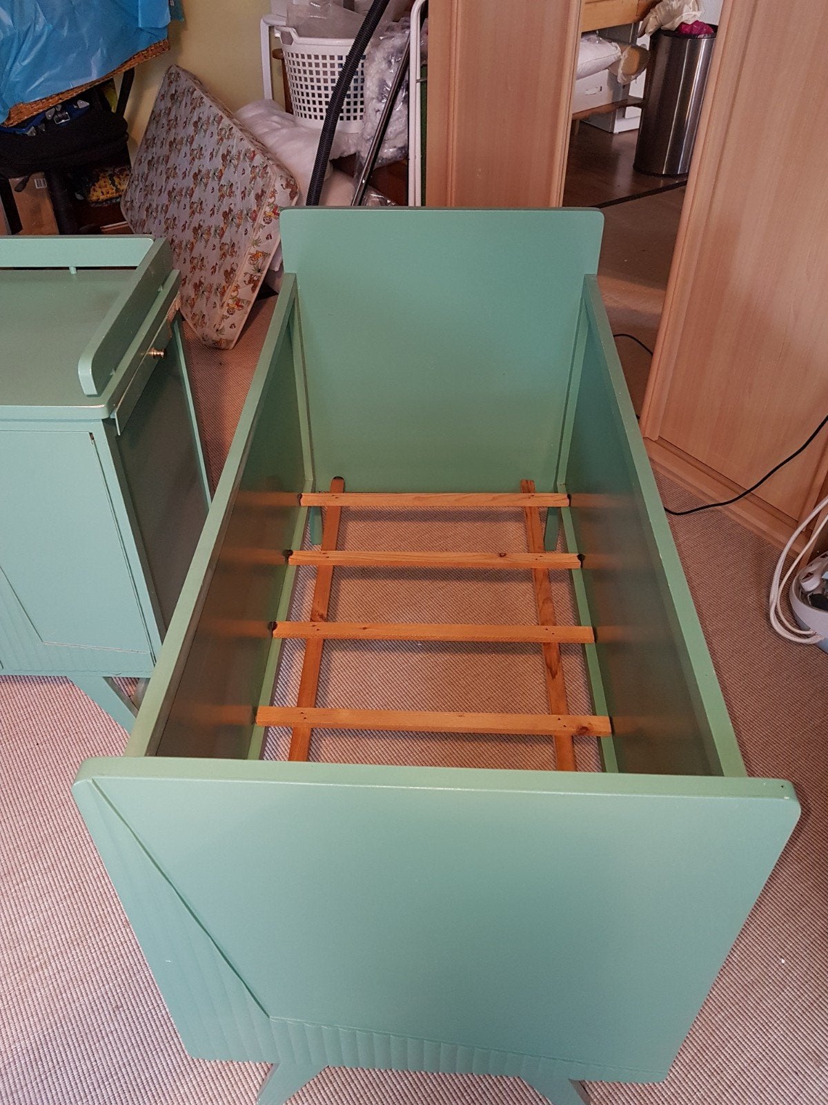 Retro Vintage Jaren '60 Ledikant - 60x120 cm, Huis en Inrichting, Ophalen of Verzenden