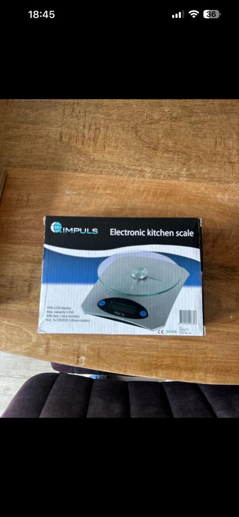 Elektronische keukenweegschaal, Witgoed en Apparatuur, Minder dan 10 kg, Keukenweegschaal, Nieuw, Ophalen of Verzenden