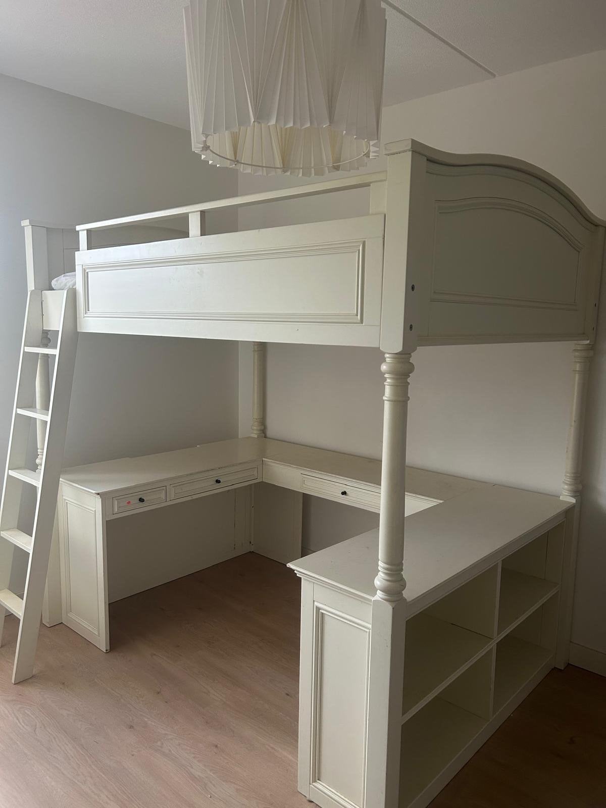Pottery Barn Teens Chelsea Hoogslaper met Bureau, Ophalen, Gebruikt, 100 cm of meer, Hoogslaper of Stapelbed