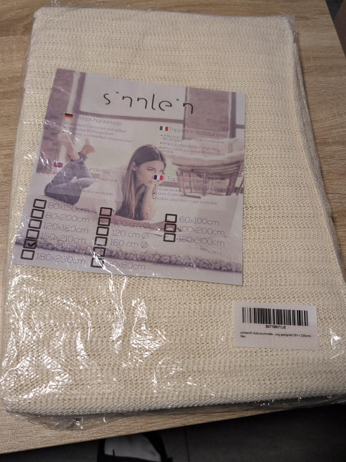 Sinlein Antislip Ondertapijt 160x225 cm - Nieuw, 150 tot 200 cm, Ophalen of Verzenden, Rechthoekig, Nieuw