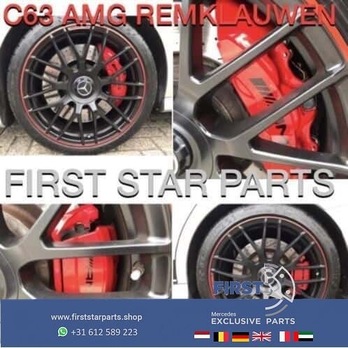 W204 W205 C63 AMG Remklauwen Set origineel Mercedes rood 4x, Auto-onderdelen, Remmen en Aandrijving, Gebruikt, -, Ophalen of Verzenden