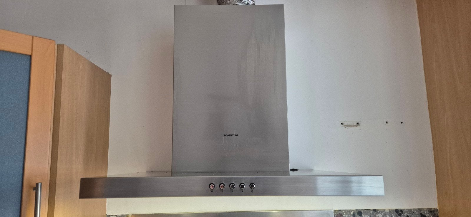 Inventum AKB6005RVS/02 Afzuigkap - Zo goed als nieuw, Witgoed en Apparatuur, Ophalen, Wandschouwkap, Motor, Zo goed als nieuw