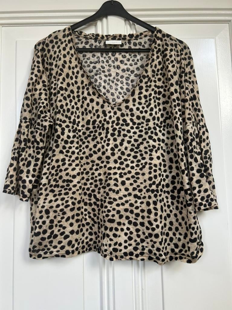 Yaya linnen shirt met 3/4 mouwtje maat L, Beige, Maat 42/44 (L), Ophalen of Verzenden, Zo goed als nieuw