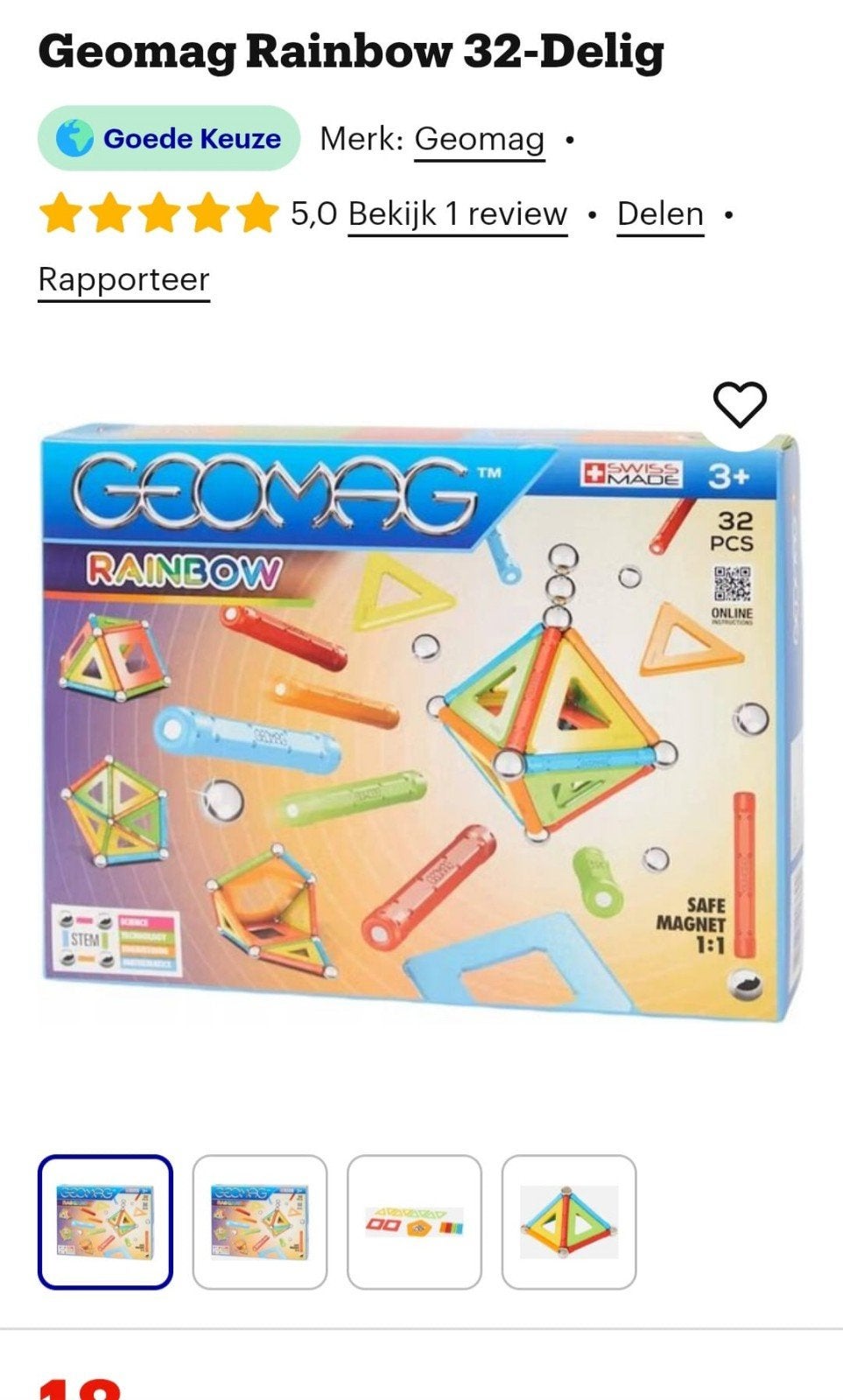 Geomag Rainbow Magnetisch Bouwspeelgoed - 3 x 32 Delig, Ophalen, Zo goed als nieuw, Overige merken