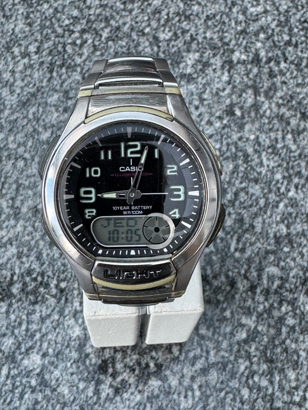 Casio Illuminator Herenhorloge - Gebruikt, Ophalen of Verzenden, Staal, Polshorloge