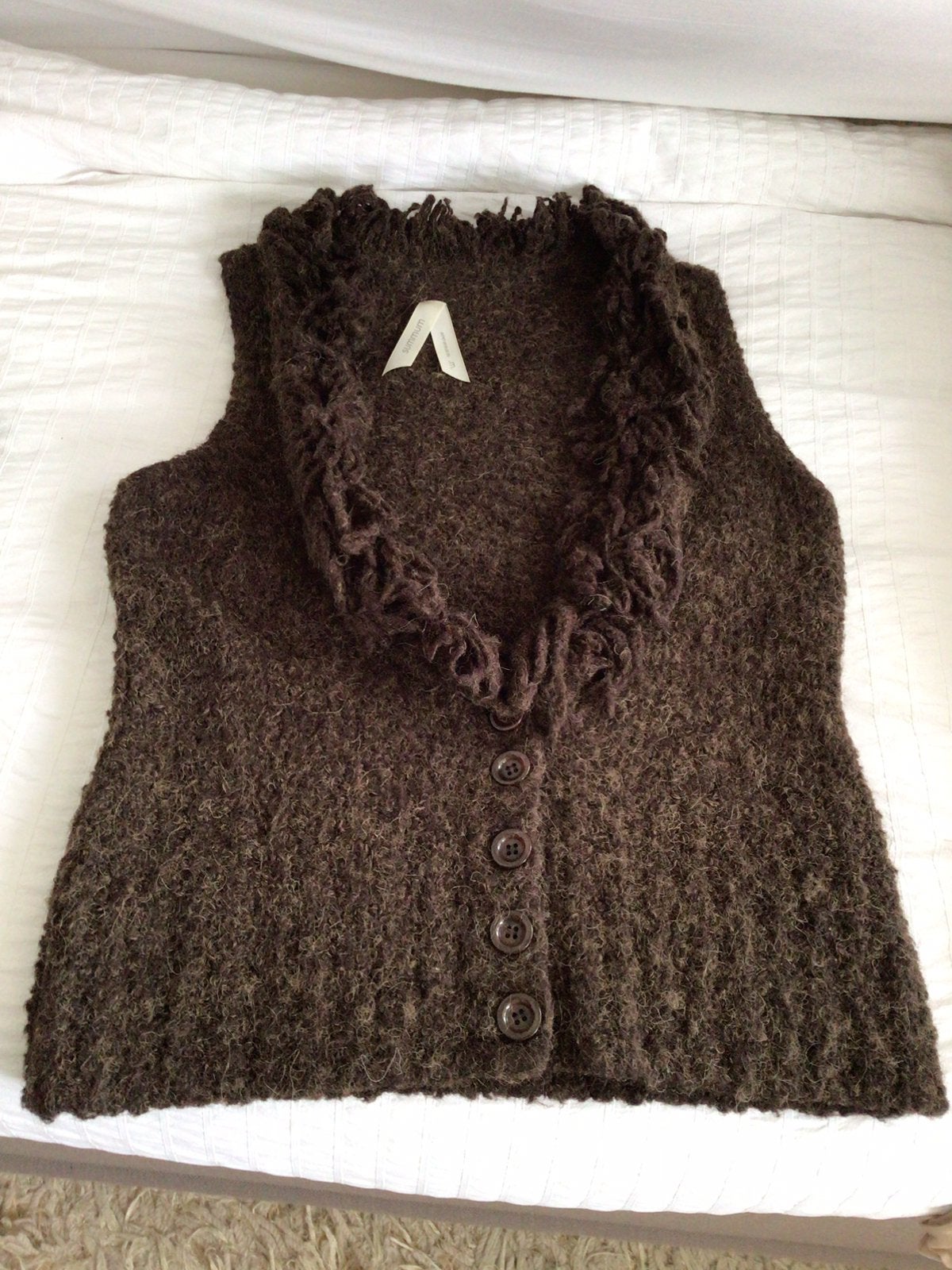 Summum top, gilet, mw loos vest ,bruin, mt M “wol” modekleur, Ophalen of Verzenden, Zo goed als nieuw, Maat 38/40 (M), Bruin