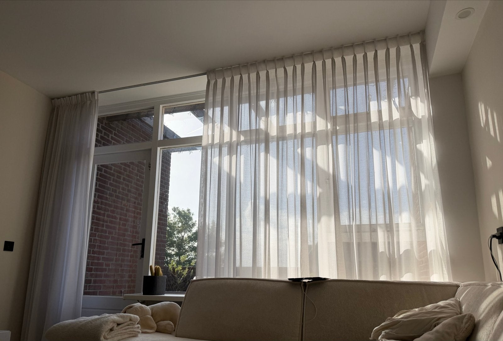 Lichtdoorlatende Vitrage Gordijnen - Wit, Ophalen, Vitrage, Gebruikt, Overige merken