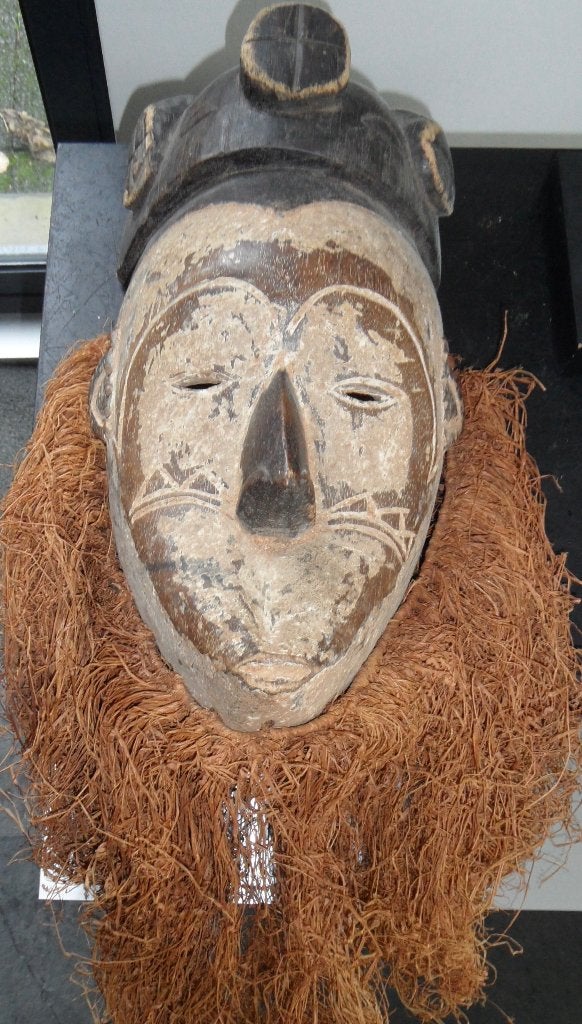 Tribal Art Afrikaans masker (Congo), Hout, Bruin, Afrika, Masker