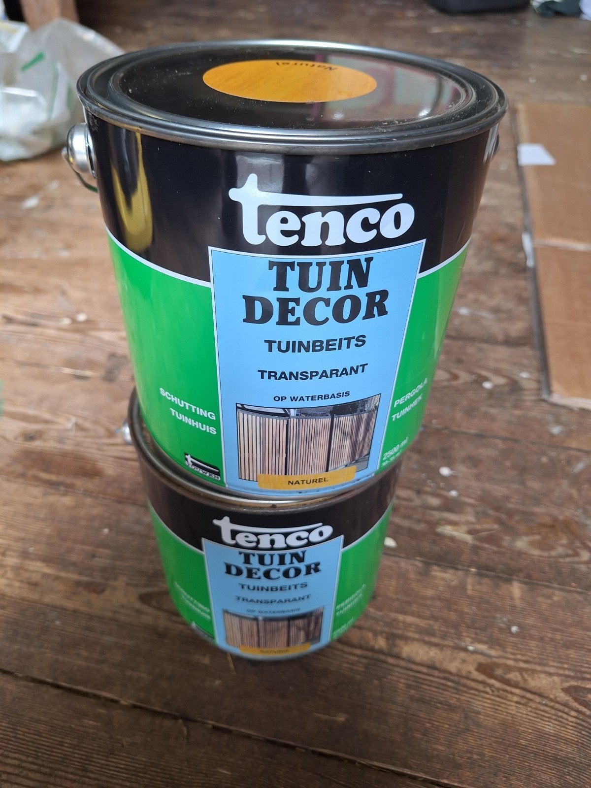 2x Tenco Tuindecor Tuinbeits Transparant Naturel 2.5L, Ophalen of Verzenden, Nieuw, Beits