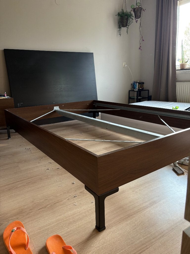Ikea bed, Ophalen, Gebruikt, Bruin, Tweepersoons