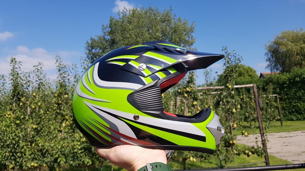 KXD Crosshelm maat M (49-50cm) Groen minibike helm pitbike, Fietsen en Brommers, Ophalen of Verzenden, Nieuw, Medium, Kxd