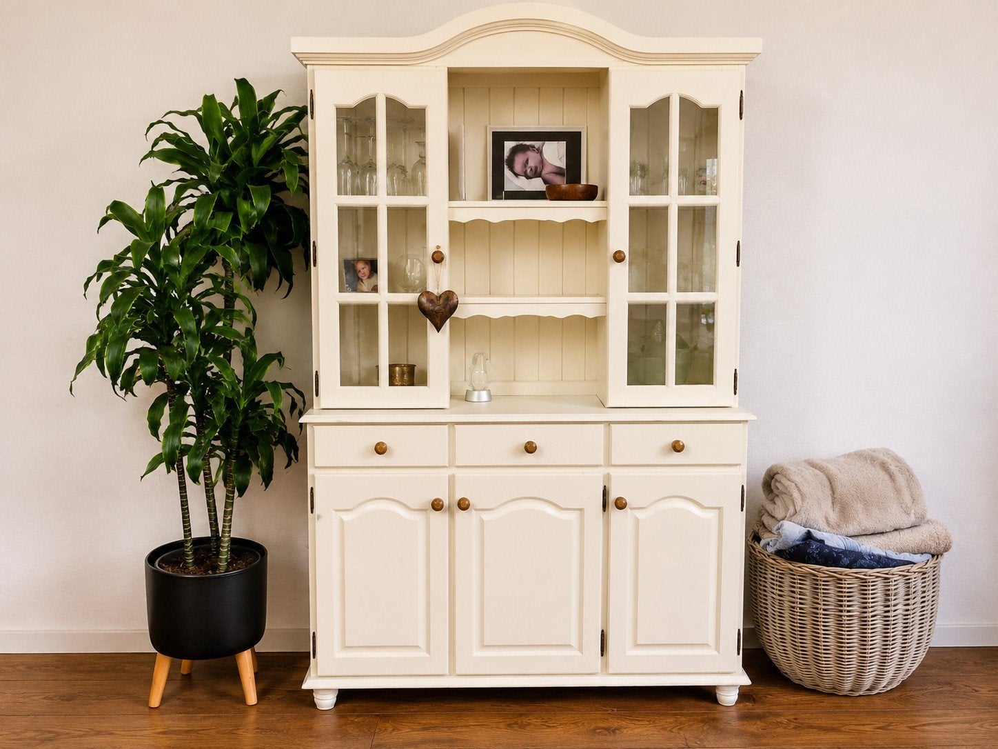 Landelijk buffet/vitrinekast met veel opbergruimte, Ophalen, Gebruikt, Landelijk, 150 tot 200 cm
