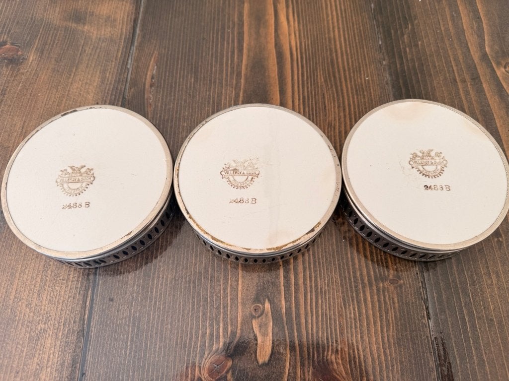 Oude Villeroy & Boch wijnflesonderzetters – 3 stuks, Ophalen of Verzenden