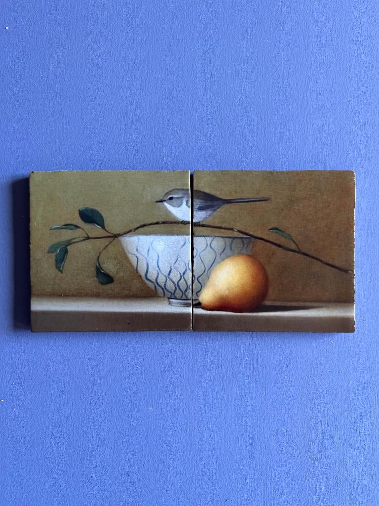 Tegel Tweeluik Vogel & Peer, Eigen ontwerp, Verzenden, Steen/keramiek, Minikunstbieb@gmail.com